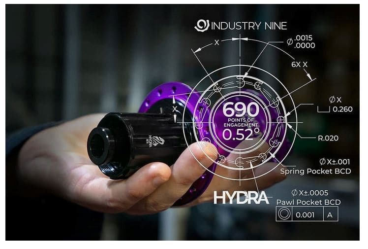 Maza trasera INDUSTRY NINE- HYDRA - 12 X 148/32H- Núcleo XD / NEGRA