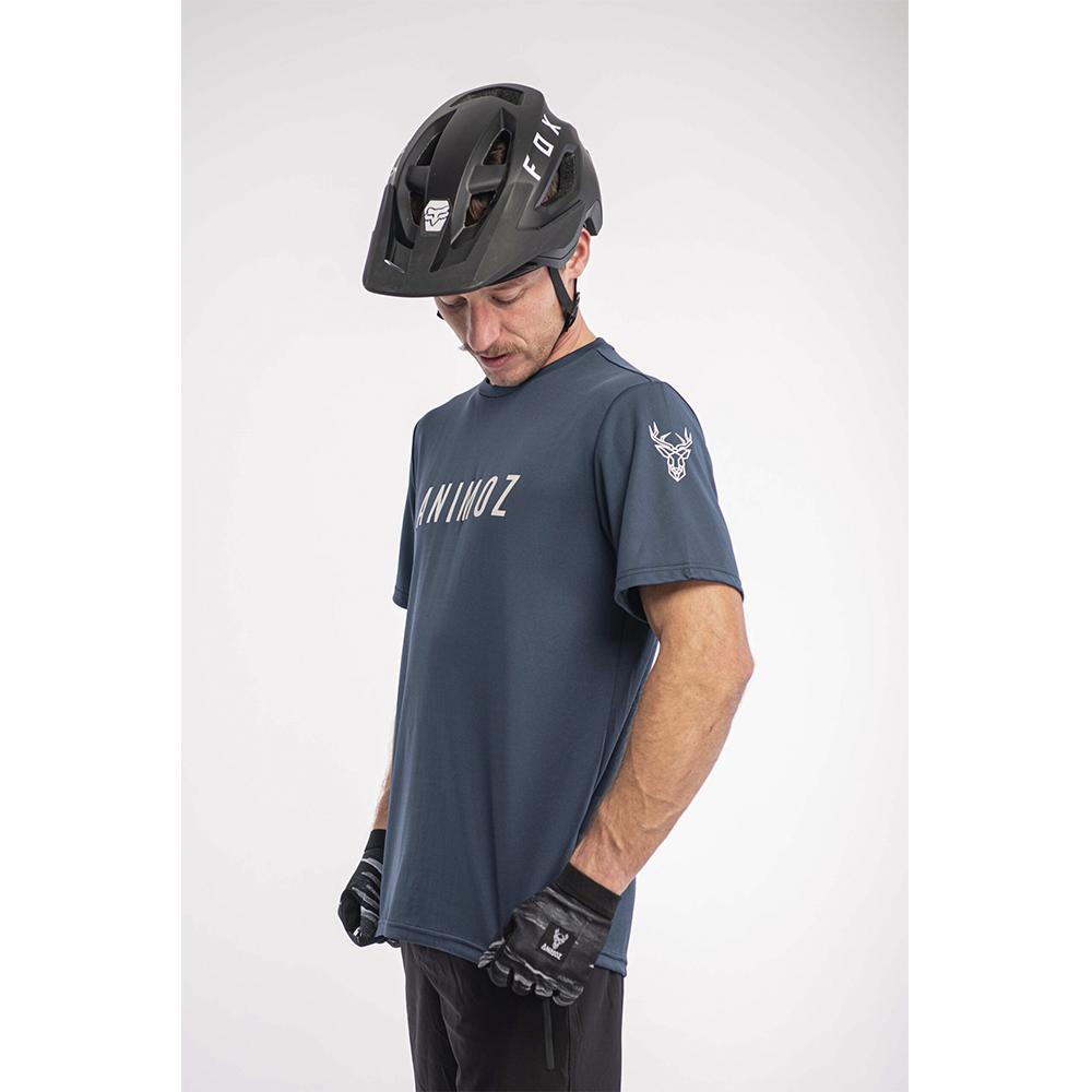 Polera Manga Corta Raw Azul