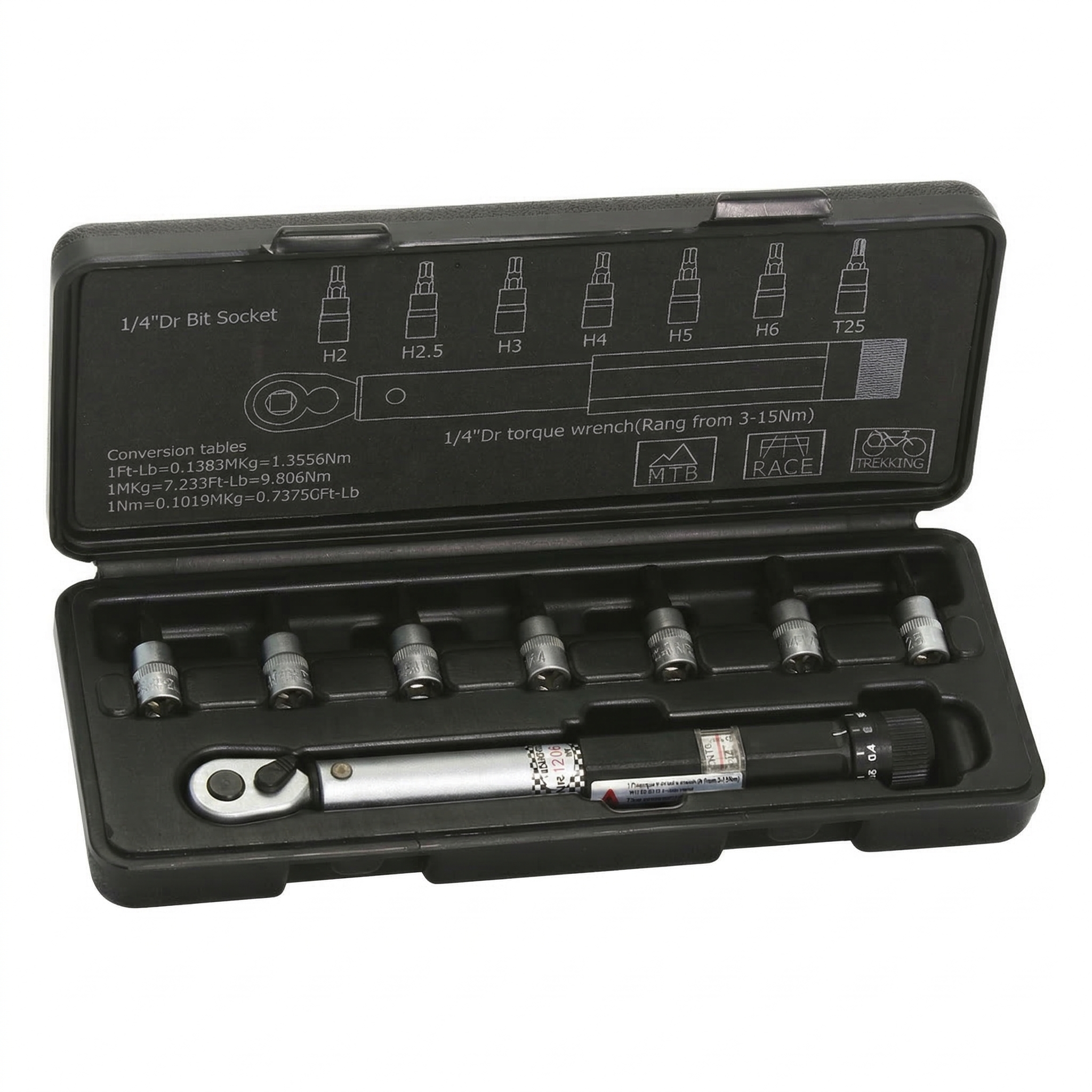 Set de Llave de Torque Profesional 1/4" (3-15 Nm)